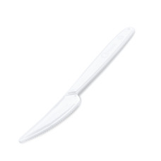Nôž (PP) opakovane použiteľný biely 18,5cm [50 ks]