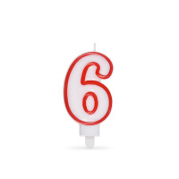 Číslová sviečka so stojančekom "6" 75mm [1 ks]