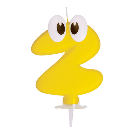 Číslová sviečka so stojančekom "2" 80mm