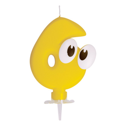 Číslová sviečka so stojančekom "6" 80mm