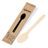 Lyžica (drevená FSC 100%) 16cm jednotlivo balená [100 ks]