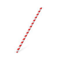 Slamka papierová Špirála červená `JUMBO` Ø8mm x 25cm [100 ks]
