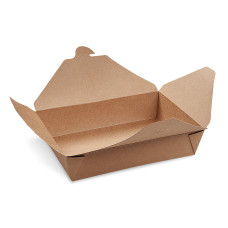 Food box (PAP/PE) nepremastiteľný kraft `L` 195 x 138 x 48 mm 1400ml [50 ks]