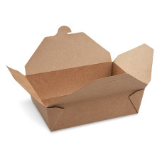 Food box (PAP/PE) nepremastiteľný kraft `L` 195 x 138 x 65 mm 2000ml [50 ks]
