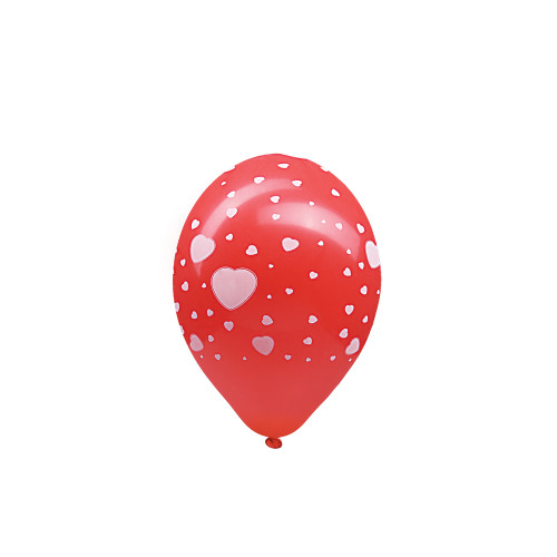 59541 - Nafukovací balónik Srdcia bielo/červený Ø30cm `L` [5 ks]