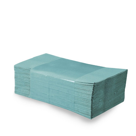 Papierový uterák zz skladaný v 1vrstvý zelený 25 x 23 cm