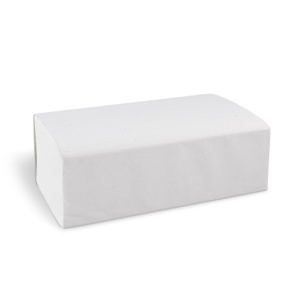 Papierový uterák skladaný z 2vrstvý biely 20,6 x 24 cm