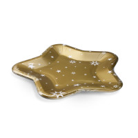 Papierový tanier tvar hviezdy zlatý ø28cm