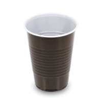 Kávový pohár (PP) hnedo/biely Ø70mm 180ml [15 ks]