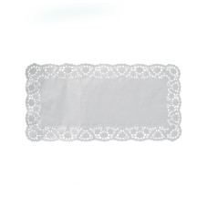 Dekoračná krajka (PAP) hranatá biela 40 x 20 cm [6 ks]