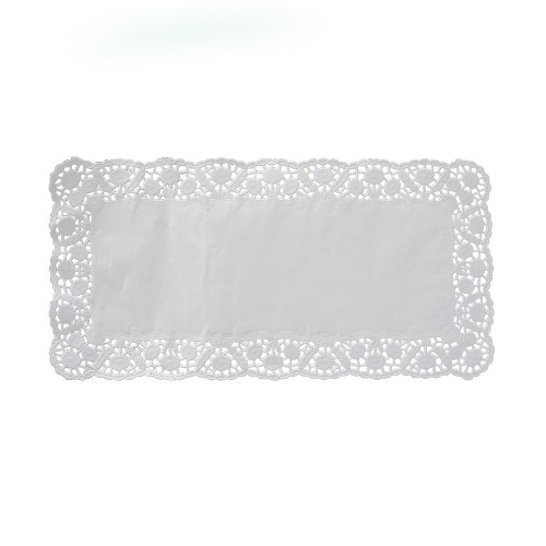 65425 - Dekoračná krajka (PAP) hranatá biela 38 x 25 cm [6 ks]