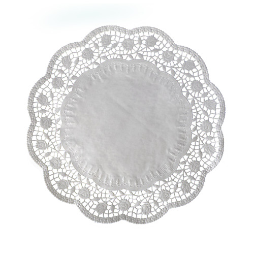 65436 - Dekoračná krajka (PAP) okrúhla biela Ø36cm [6 ks]