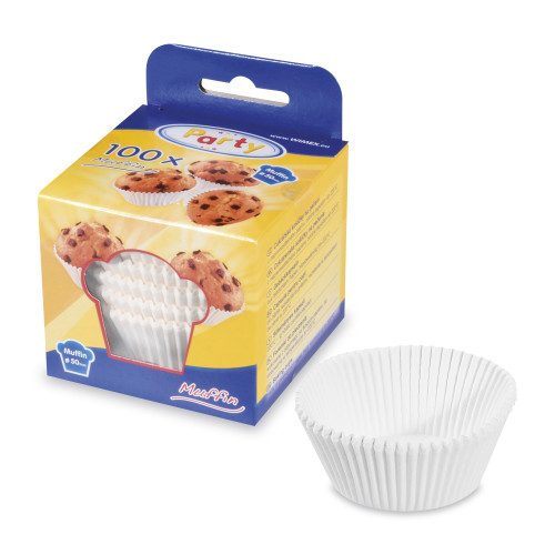 65550 - Cukrárenský košíček (PAP) biely Ø50 x 30 mm [100 ks]