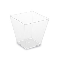 Fingerfood pohárik (PS) hranatý číry 59 x 59 x 54 mm 100ml [50 ks]