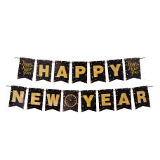 Papierová girlanda sada "HAPPY NEW YEAR" 16 x 20 cm písmená + 5m šnúrka [1 sada]
