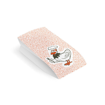 Papierové vrecko (PAP/PE) 2vrstvé nepremastiteľné na kurča 10,5+5,5 x 24 cm `1/2` [100 ks]