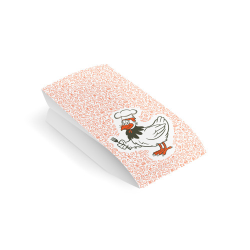 71522 - Papierové vrecko (PAP/PE) 2vrstvé nepremastiteľné na kurča 10,5+5,5 x 24 cm `1/2` [100 ks]