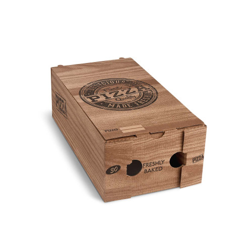 71816 - Krabica na pizzu (mikrovlnitá lepenka) R4 Calzone kraft s potlačou 16 x 30 x 10 cm [100 ks]
