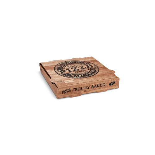 71820 - Krabica na pizzu (mikrovlnitá lepenka) H4 kraft s potlačou 20 x 20 x 4 cm [100 ks]