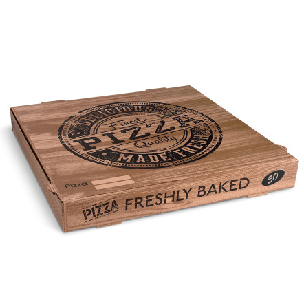 Krabica na pizzu h4 kraft s potlačou 50 x 50 x 5 cm