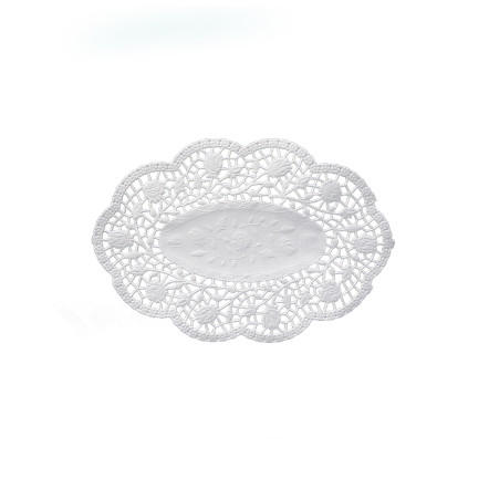 Dekoračná krajka oválna biela 18 x 13 cm