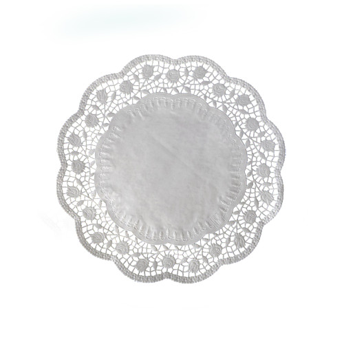 72326 - Dekoračná krajka (PAP) okrúhla biela Ø26cm [100 ks]