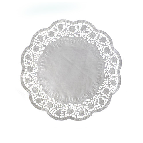 72328 - Dekoračná krajka (PAP) okrúhla biela Ø28cm [100 ks]