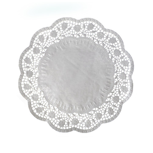 72334 - Dekoračná krajka (PAP) okrúhla biela Ø34cm [100 ks]