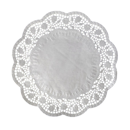 72338 - Dekoračná krajka (PAP) okrúhla biela Ø38cm [100 ks]