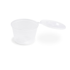 Dressingová miska (PP)  s viečkom priehľadná Ø70mm 120ml [50 ks]