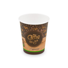 Papierový pohár "Coffee to go" Ø80mm 280ml `M: 0,2L/8oz` [50 ks]