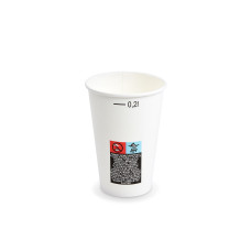 Papierový pohár (PAP FSC Mix/PE) s ciachou biely Ø70mm 0,2L [50 ks]