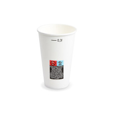 Papierový pohár (PAP FSC Mix/PE) s ciachou biely Ø80mm 0,3L [50 ks]