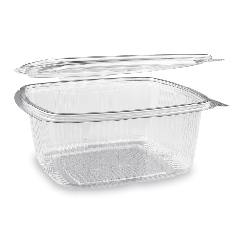 77615 - Miska (rPET) s viečkom hranatá priehľadná 1500ml [50 ks]