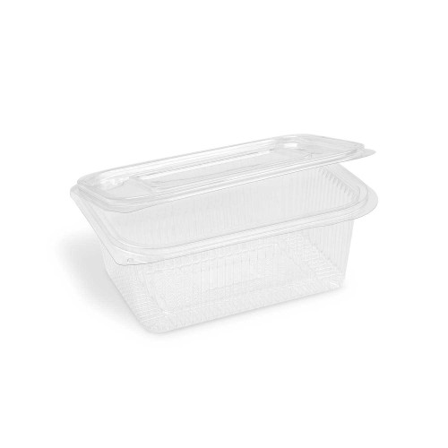 Miska (rPET) s viečkom hranatá priehľadná 1000ml [50 ks]