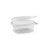 Miska (rPET) s viečkom oválna priehľadná 375ml [50 ks]