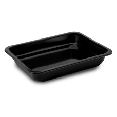 Menu misa (PP) nedelená čierna 227 x 178 x 40 mm 1100ml [50 ks]