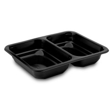 Menu misa (PP) 2dielna čierna 227 x 178 x 40 mm 1070ml [50 ks]