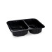 78512 - Menu misa (PP) 2dielna čierna 227 x 178 x 50 mm 1300ml [320 ks]
