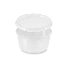 Miska (PP) okrúhla priehľadná 250ml + viečko [250 sád]