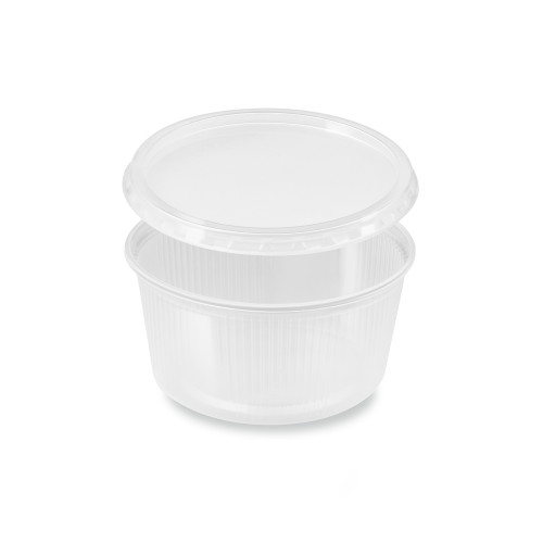 PP515 - Miska (PP) okrúhla priehľadná 250ml + viečko [250 sád]