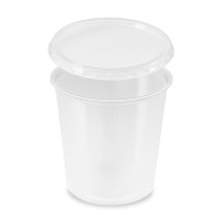 Miska (PP) okrúhla priehľadná 500ml + viečko [250 sád]