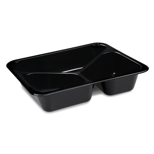 PP910 - Menu misa (PP) Foodyboxx extra-pevná 3dielná čierna 227 x 178 x 49 mm [50 ks]