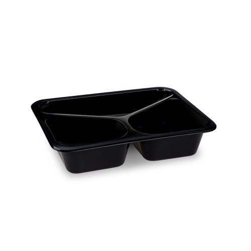 PP911 - Menu misa (PP) Reware Lunch opakovane použiteľná 3dielná čierna 227 x 178 x 49 mm [20 ks]