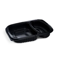 Menu misa do mikrovlnky economy 2dielna čierna 240 x 210 mm 1100ml