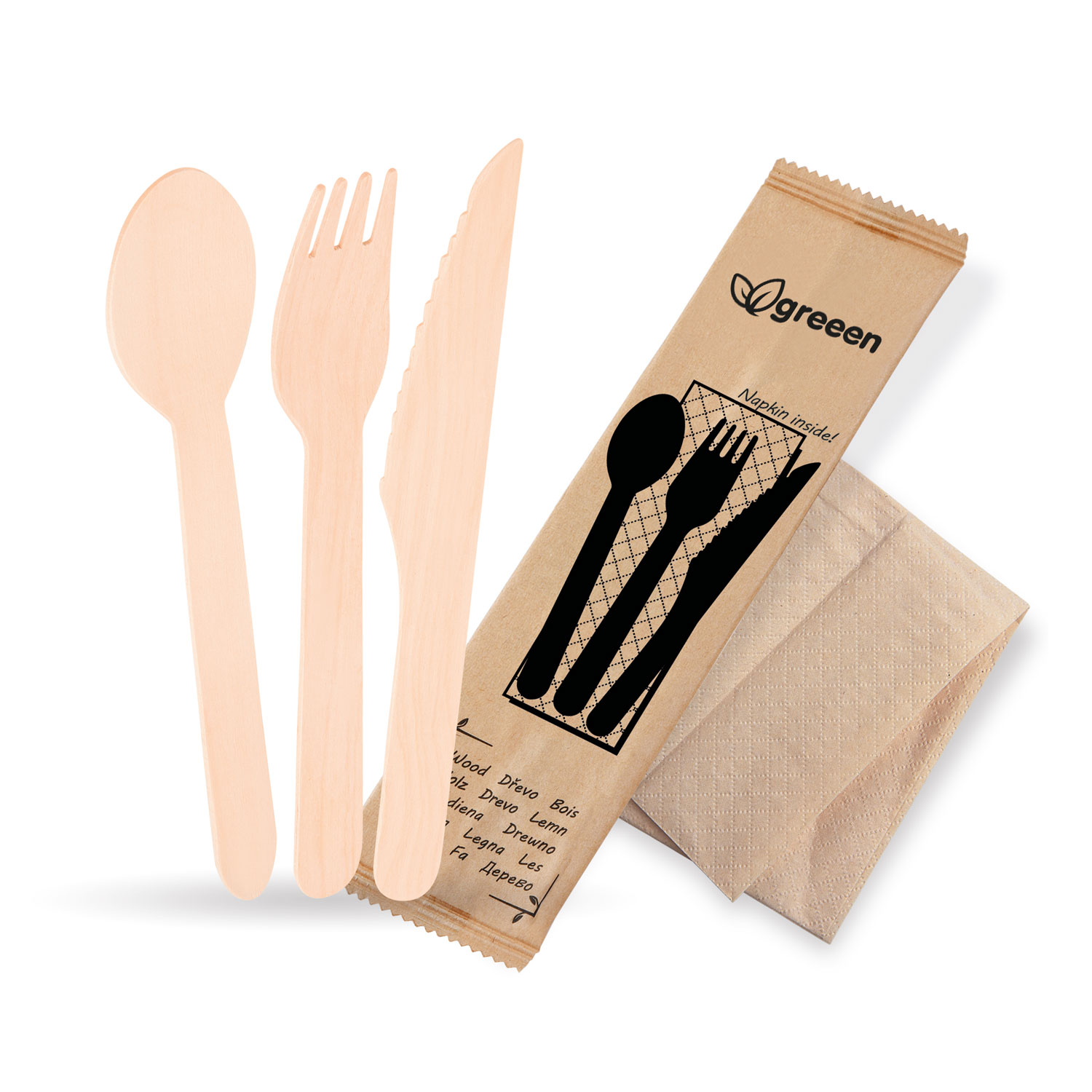 Príborová sada nôž-vidlička-lyžica+obrúsok